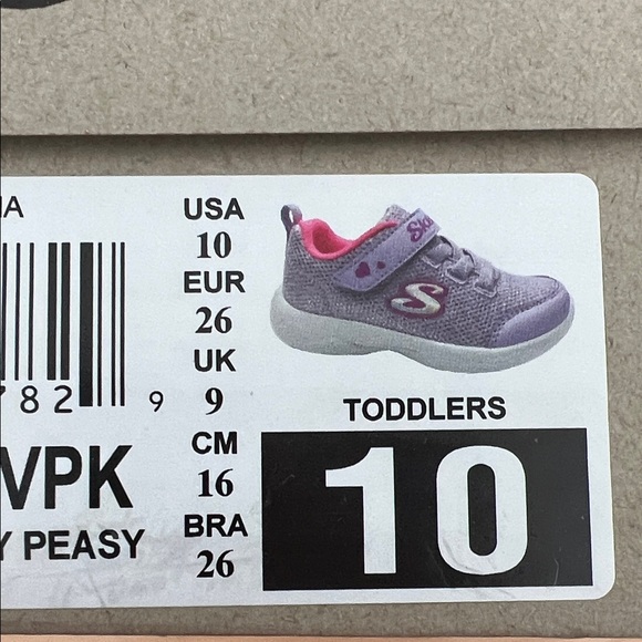 NEW IN BOX! Skechers Kids Lilac and Hot Pink Mesh Sneaker - Picture 7 of 7